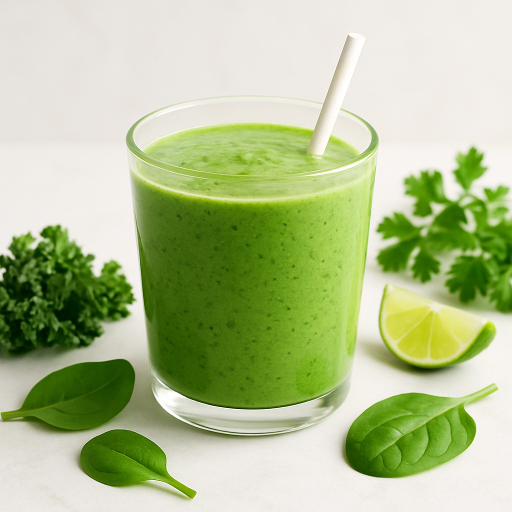 Glass of green smoothie